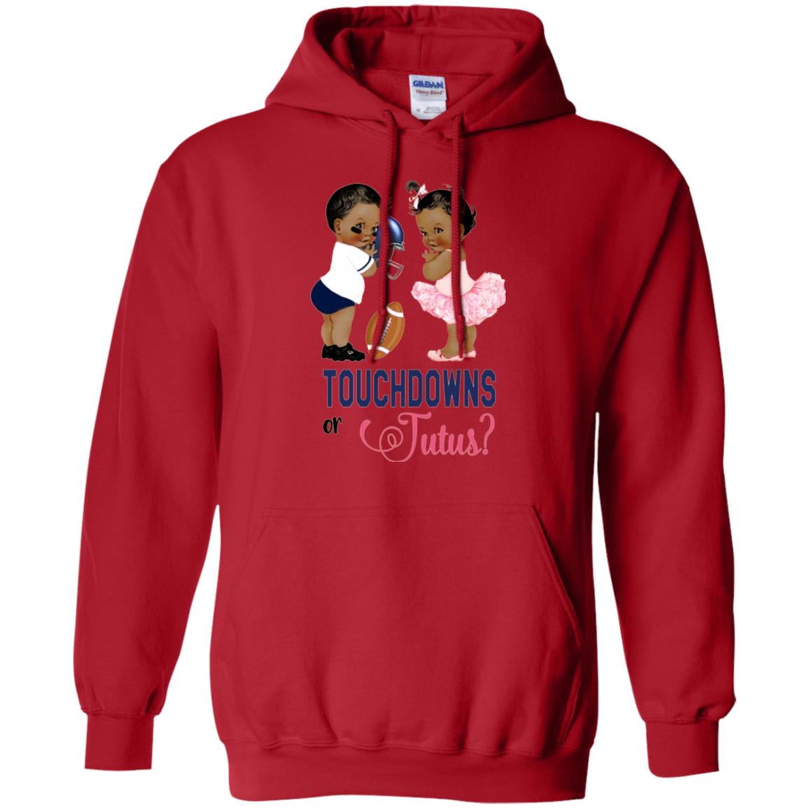 Ethnic Touchdowns Or Tutus Gender Reveal Party Football Lover T-shirt Red