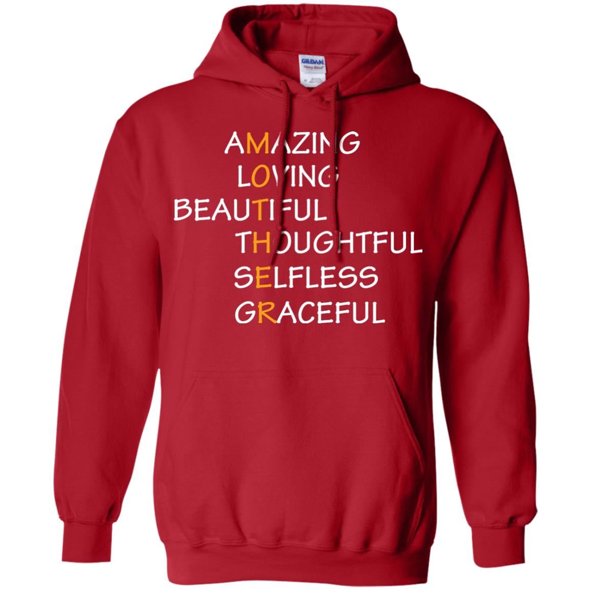 Amazing Loving Beautiful Thoughtful Selfless Graceful Mother Red