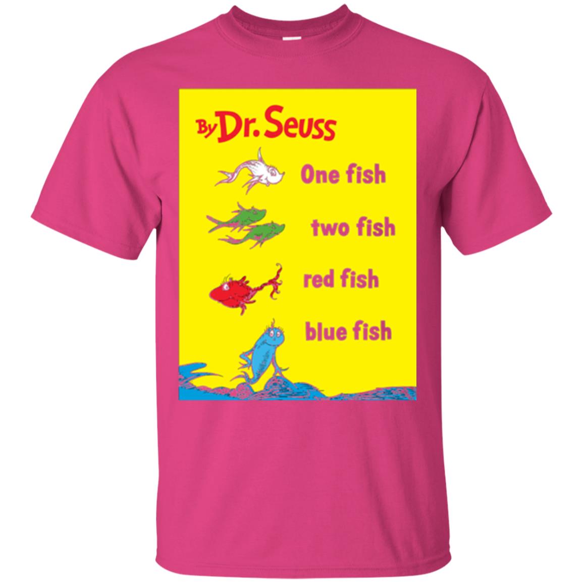 Dr. Seuss One Fish Two Fish Book Lover T-shirt Heliconia