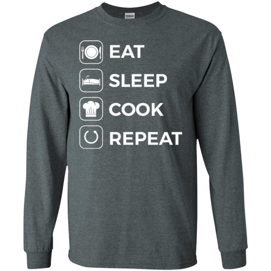 Chef T-shirt Eat Sleep Cook Repeat T-shirt Dark Heather