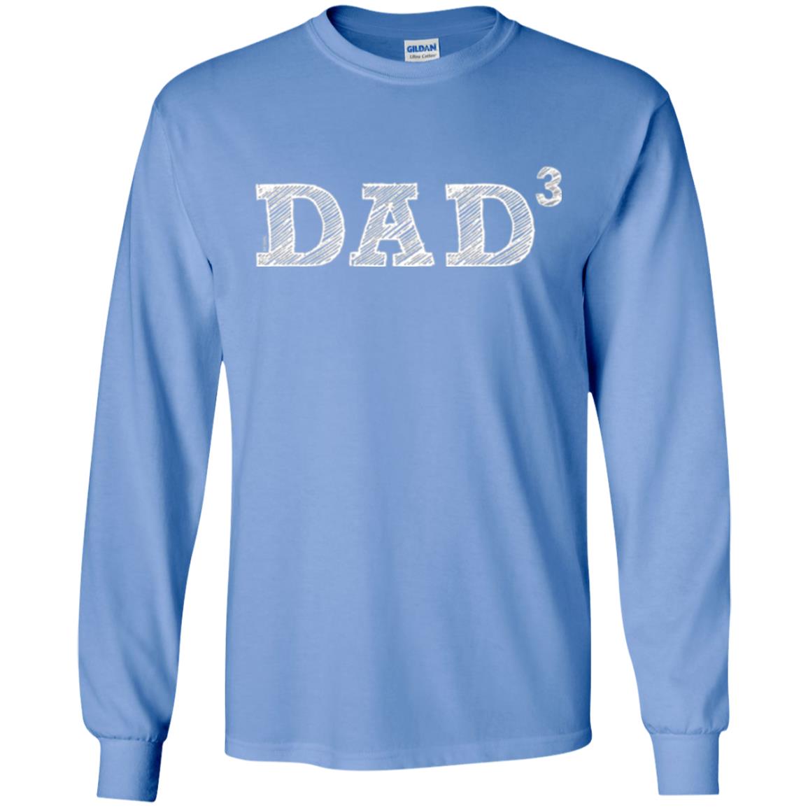 Men_s Dad3, Three Kids Father_s Day, Father Of Three T-shirt Carolina Blue