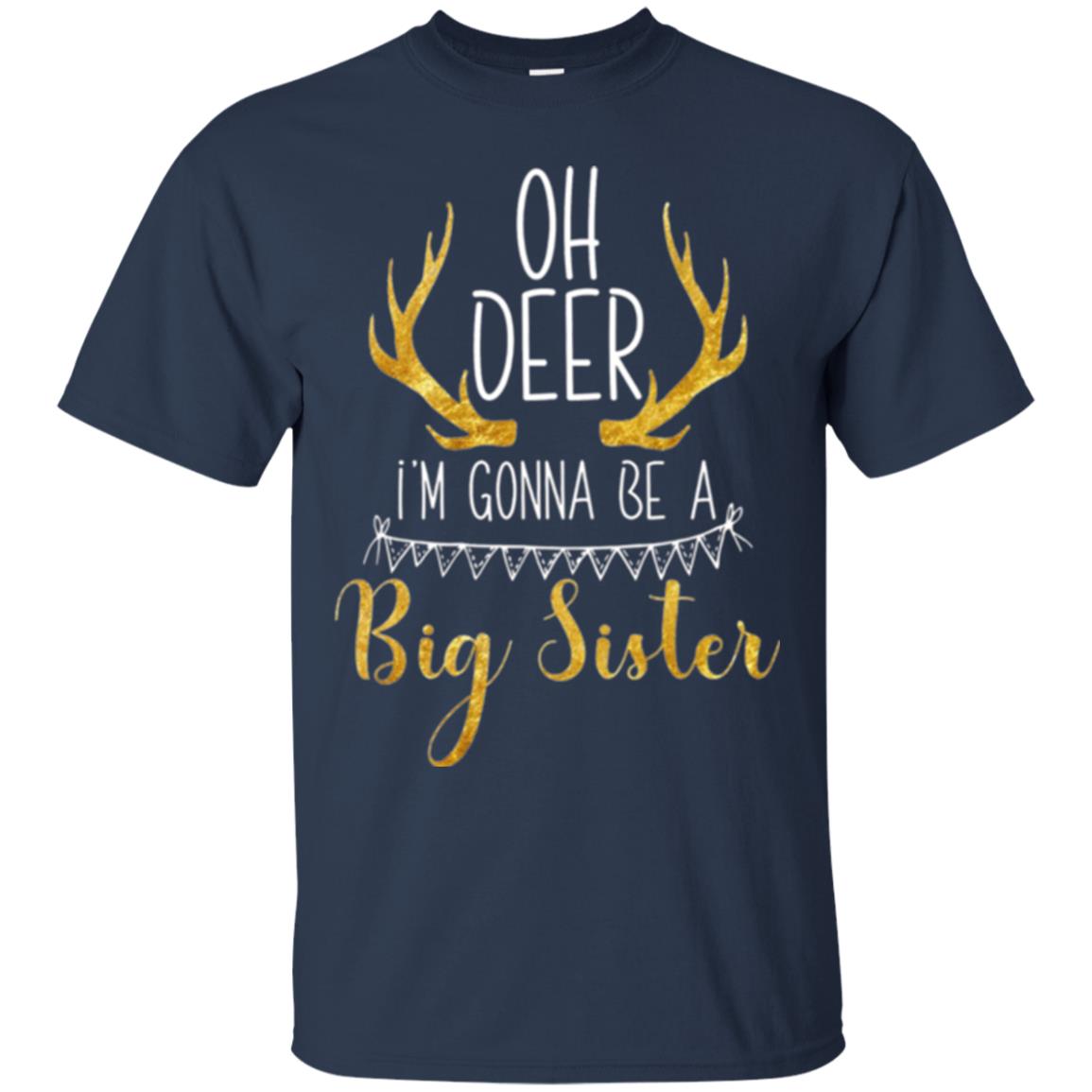 Announcement T-shirt Oh Deer I_m Gonna Be A Big Sister Navy