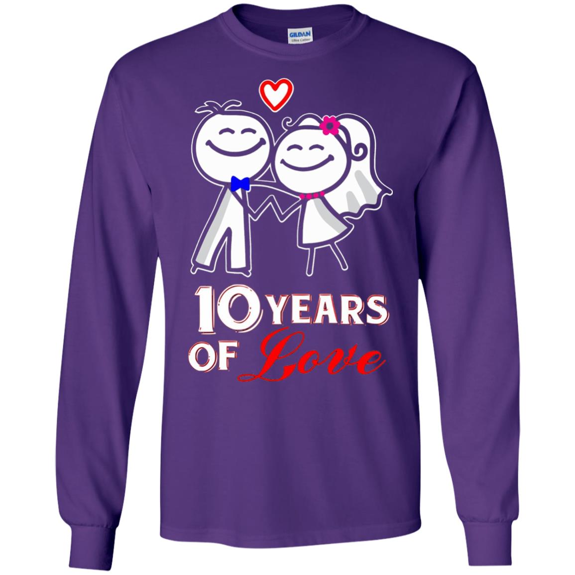 10th Anniversary T-shirt 10 Years Of Love Purple