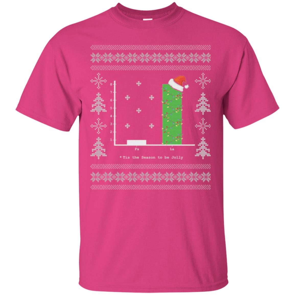 Christmas T-shirt Carol Bar Graph Heliconia