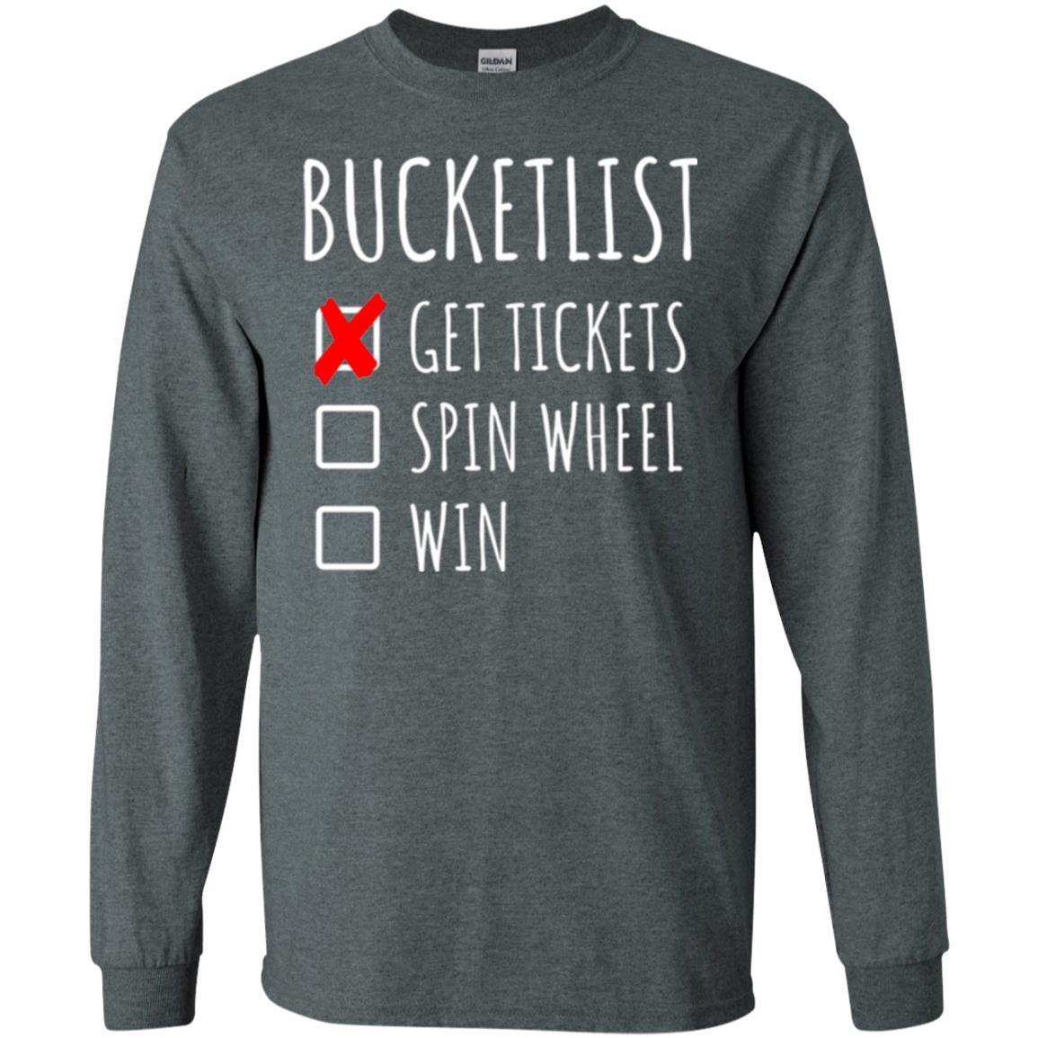 Game Show T-shirt Bucket List Spin Wheel Win Dark Heather