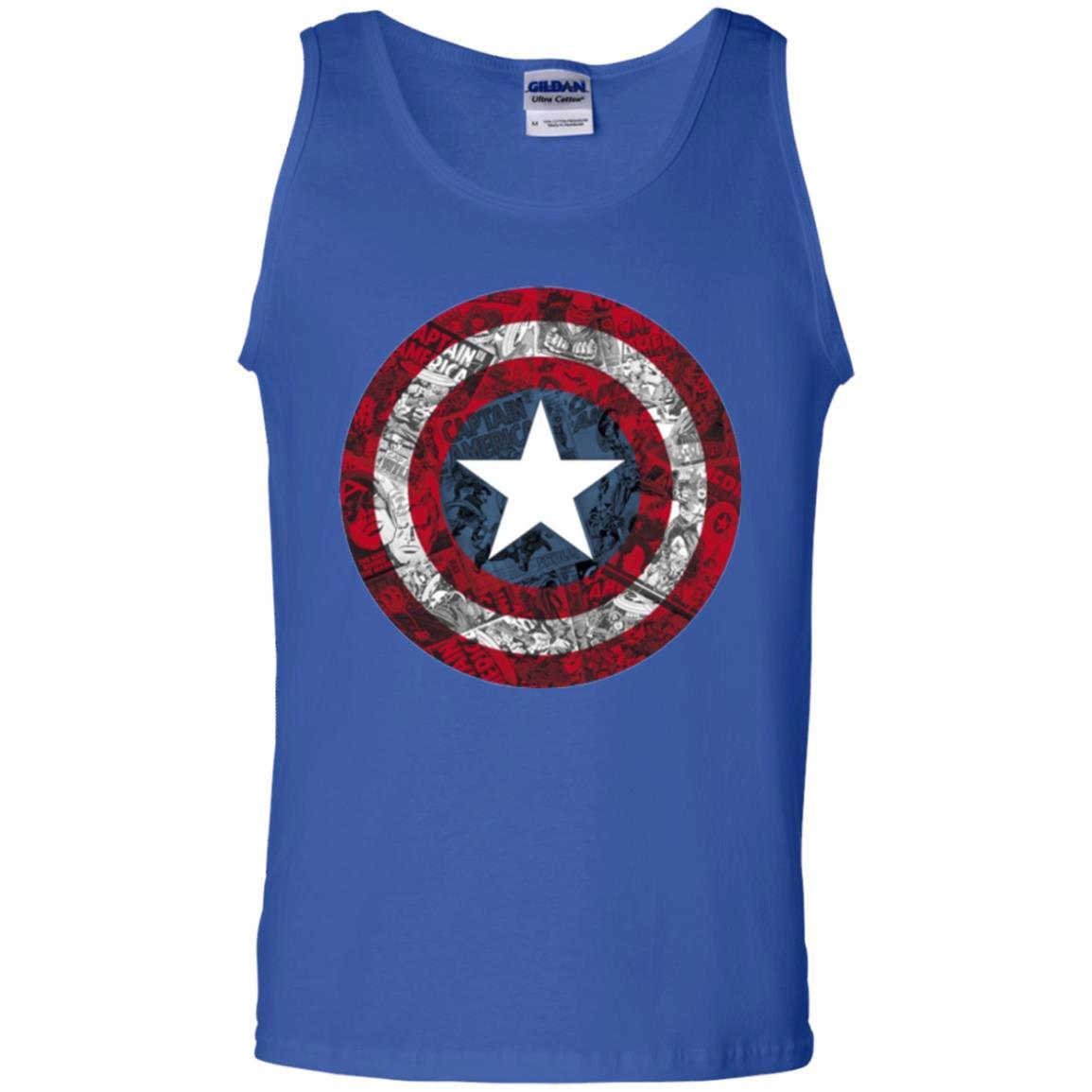 Film T-shirt Captain America Avengers Shield Comic Graphic Royal