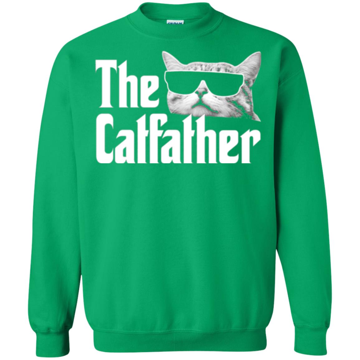 Funny Gift Shirt For Cat Daddy The Catfather T-shirt Irish Green