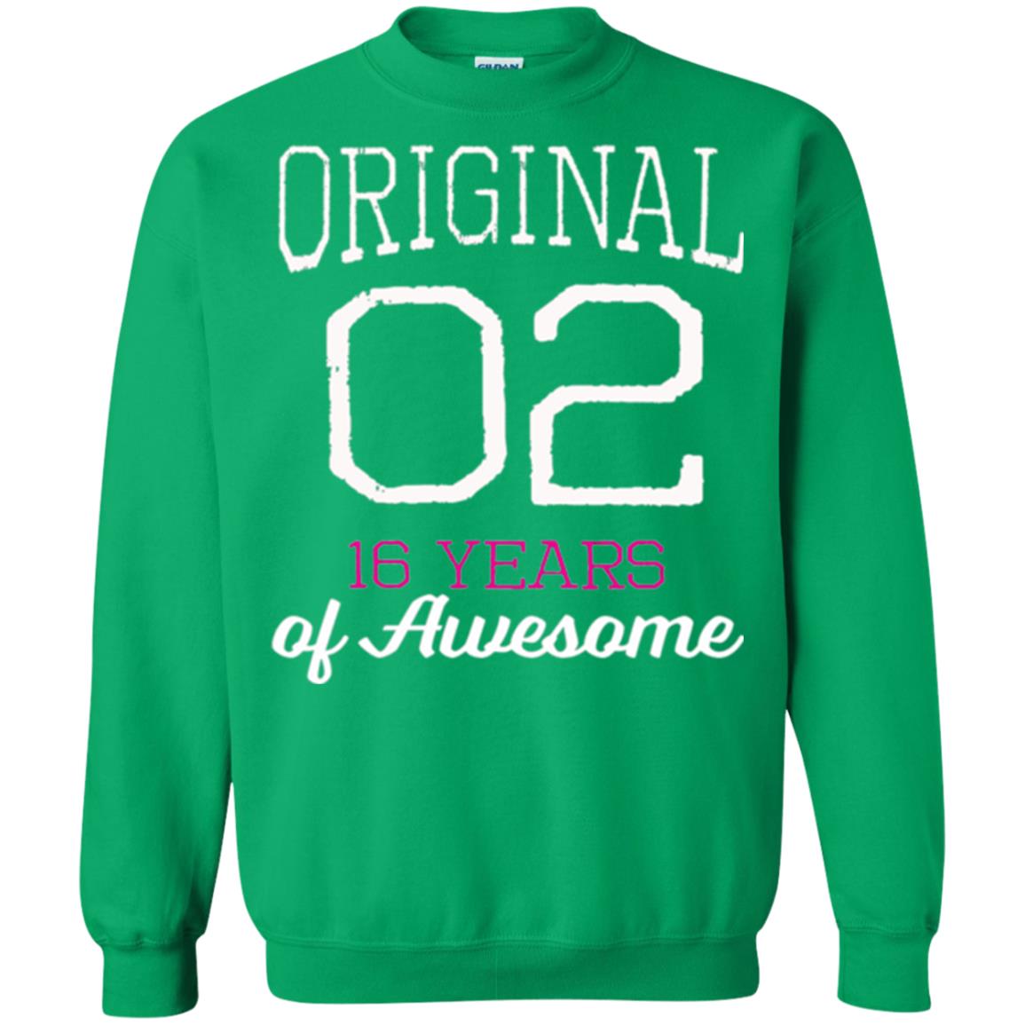 16th Birthday T-shirt Cute Original 2002 16 Years Of Awesome Irish Green