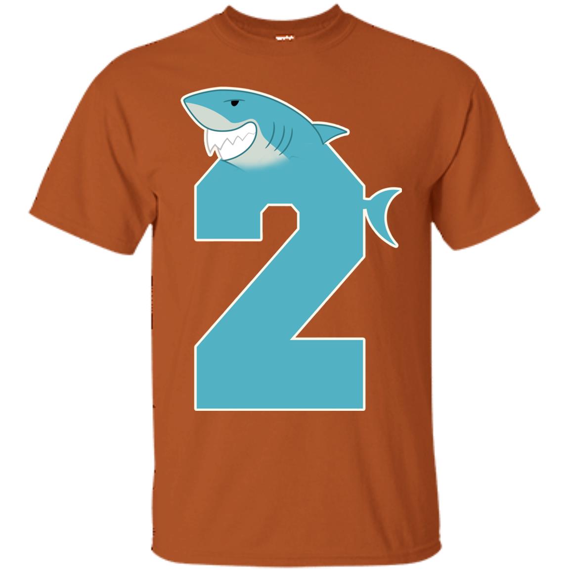 2nd Birthday Shark Party Shirt Texas Orange
