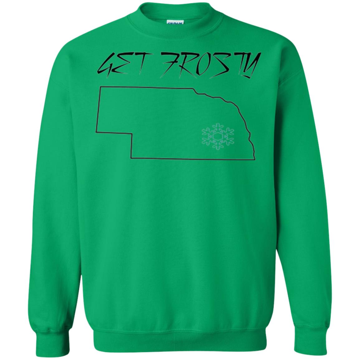Christmas T-shirt Get Frosty Nebraska Football Irish Green