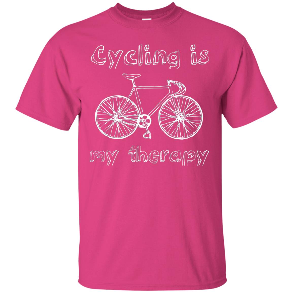 Cycling Is My Therapy Spin Class T-shirt Heliconia