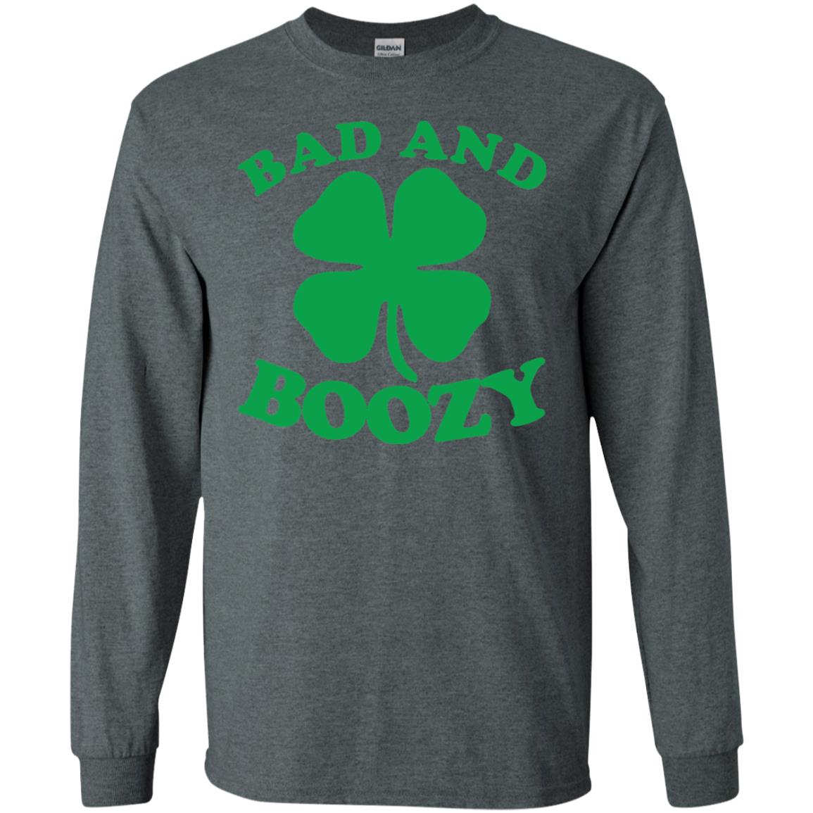 Bad And Boozy Saint Patricks Day T-shirt Dark Heather