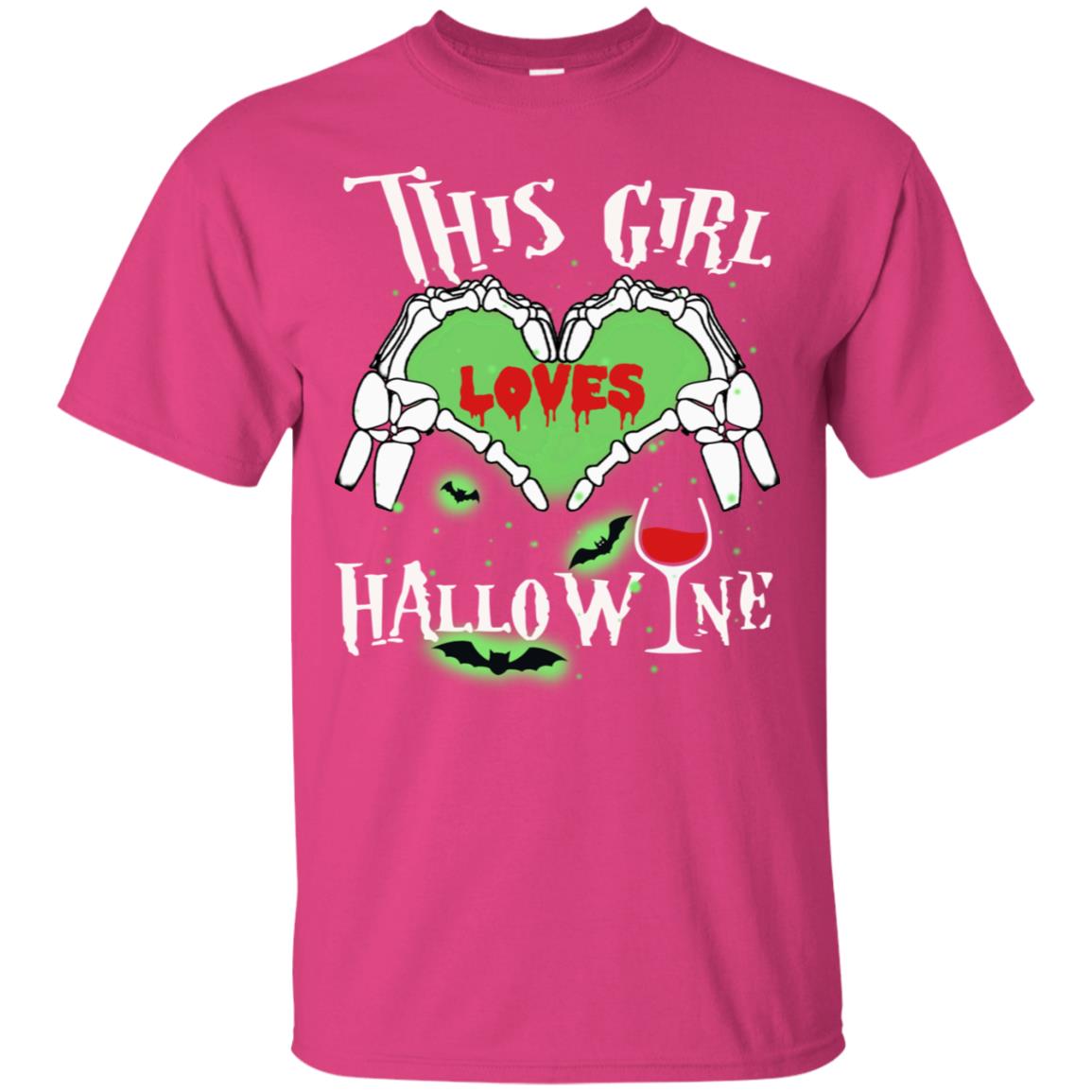 This Girl Loves Hallo-wine Funny Halloween Shirt For Wine Lovers Heliconia