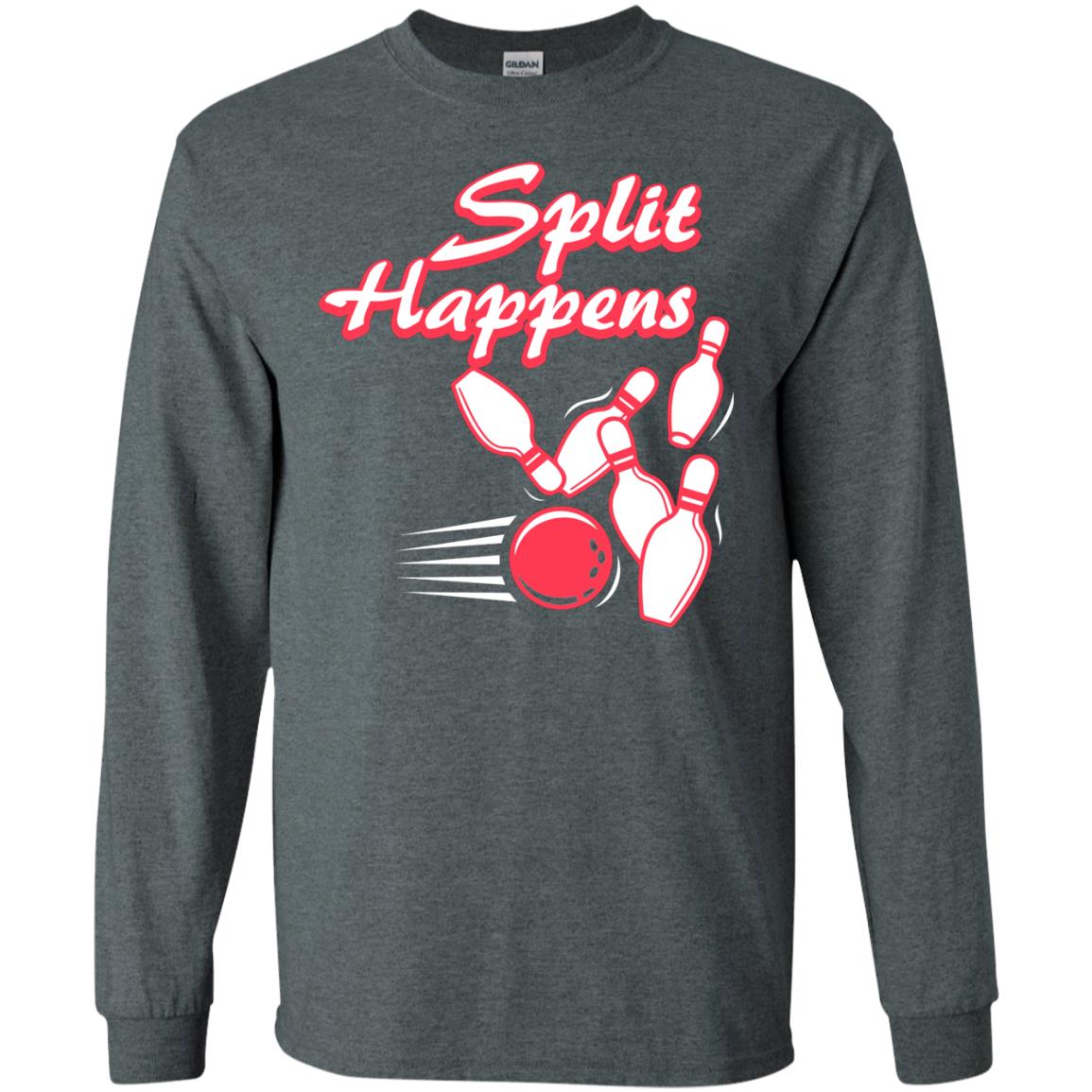 Bowling Lover T-shirt Split Happens Dark Heather