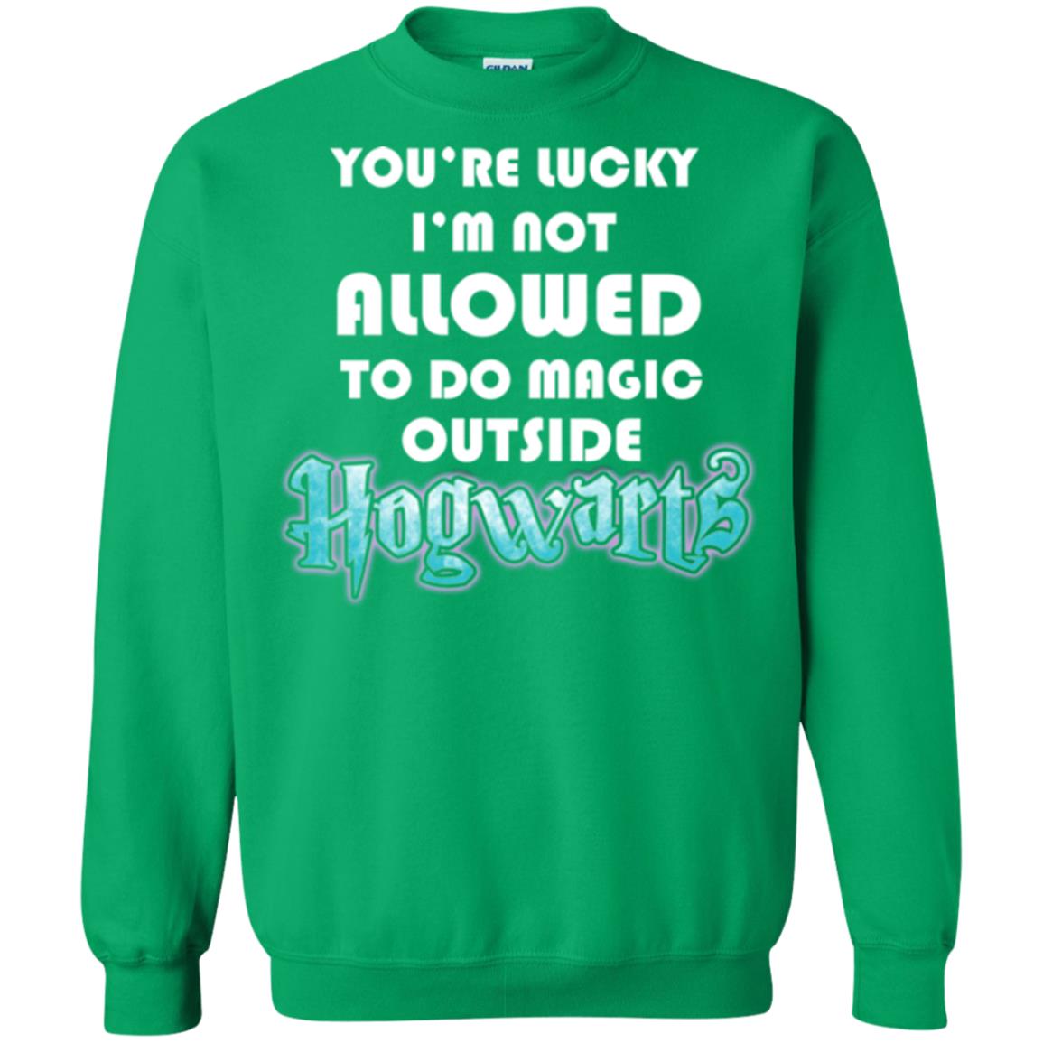 You_re Lucky I_m Not Allowed To Do Magic Outside Hogwarts Harry Potter Fan T-shirt Irish Green