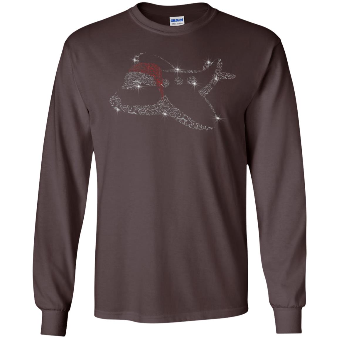 Airplane With Santa Hat Merry Christmas Gift Shirt For Mens Womens Kids Dark Chocolate