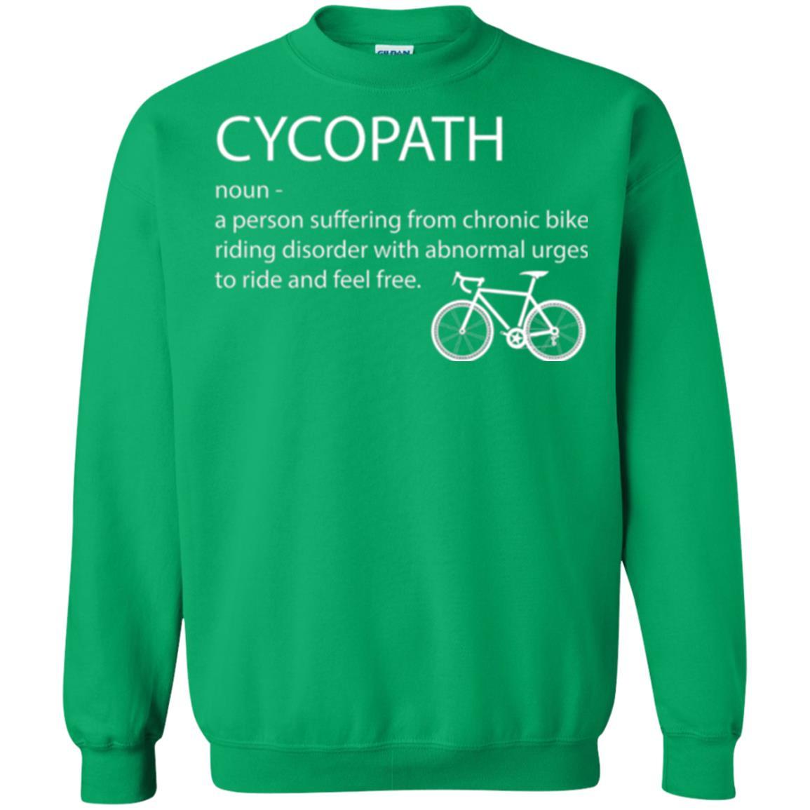 Biker T-shirt Cycopath Definition T-shirt Irish Green