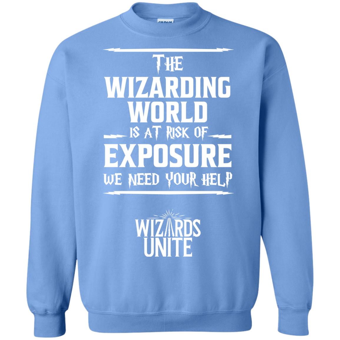 The Wizarding World Is At Risk Of Exposure Harry Potter T-shirt Carolina Blue