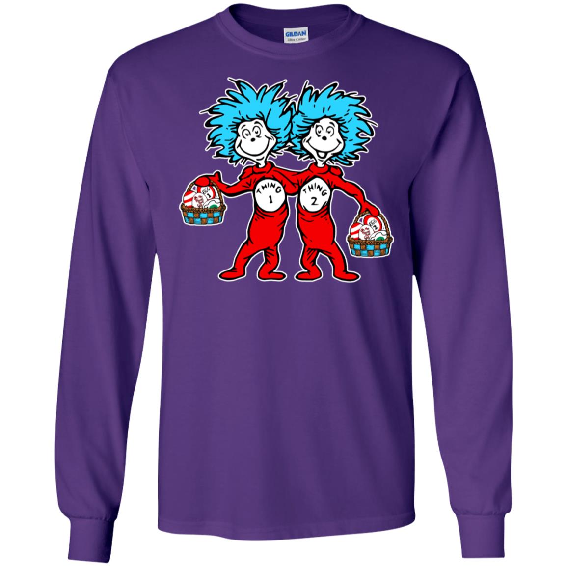 Dr. Seuss Thing 1 Thing 2 Easter Egg T-shirt Purple