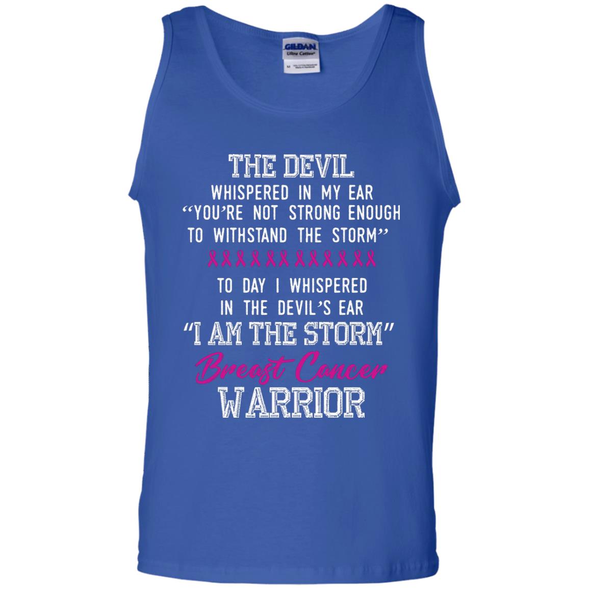 Breast Cancer Warrior T-shirt I Am The Storm Breast Cancer Warrior With Pink Ribbons Royal