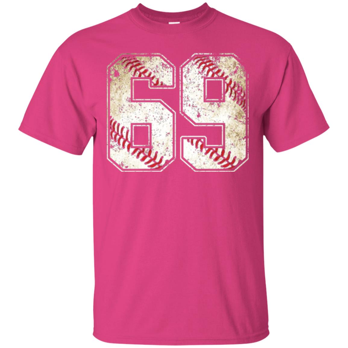 Baseball Player T-shirt Jersey Number 69 Retro Vintage Heliconia