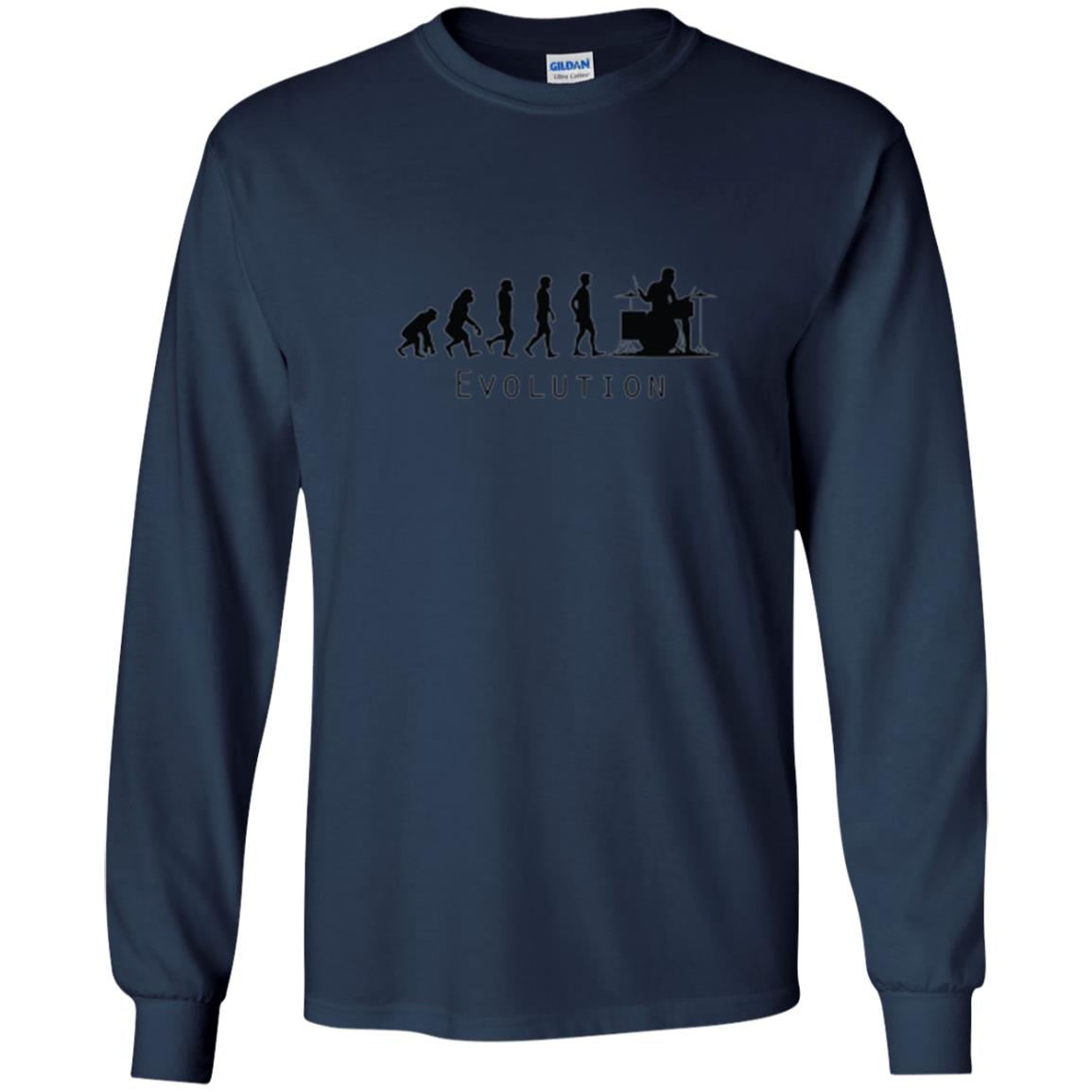 Drumming Lover T-shirt The Evolution Of The Drummer Navy