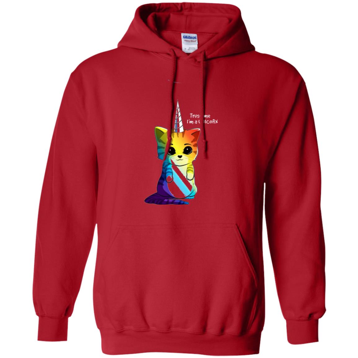 Cat Lovers T-shirt Caticorn Rainbow Trust Me I_m A Unicorn Red