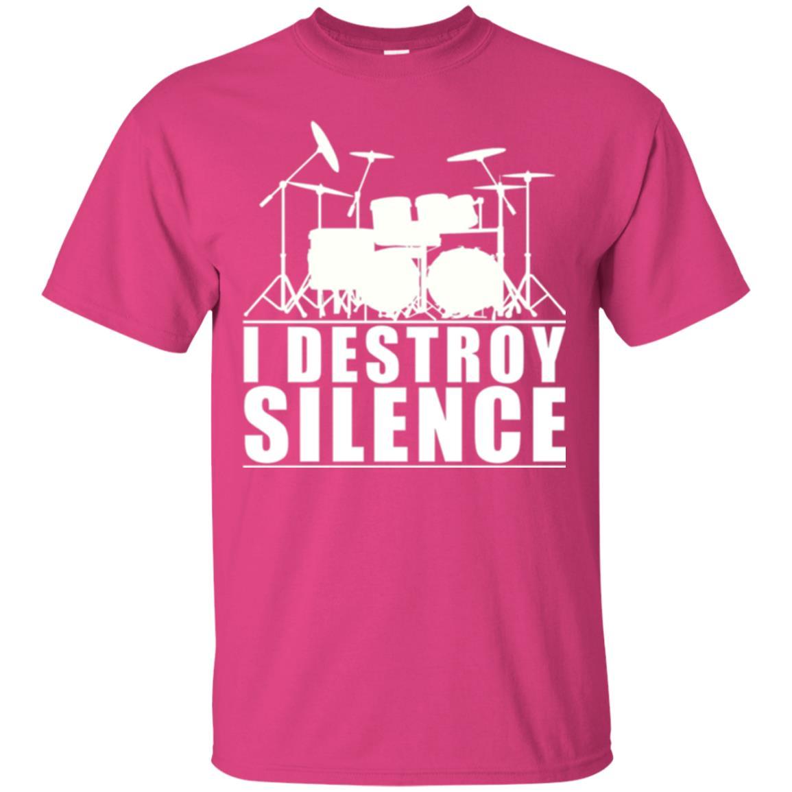 Drummer T-shirt I Destroy Silence Heliconia
