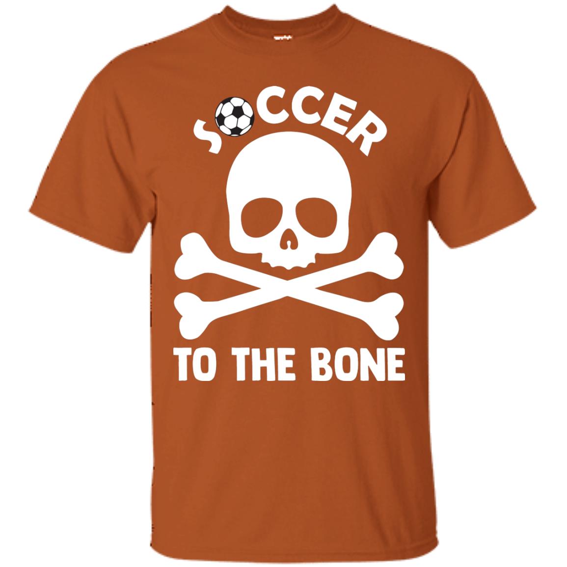Soccer To The Bone Distressed Skull Soccer Passion Shirt Texas Orange
