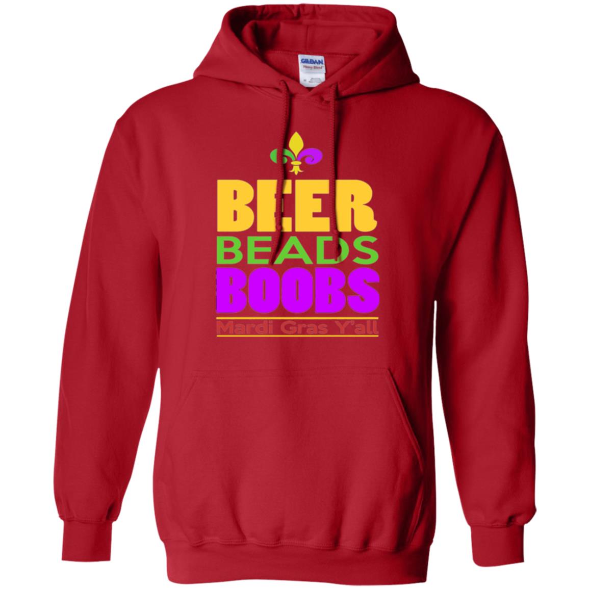 Mardi Gras T-shirt Beer Beads Boobs Red