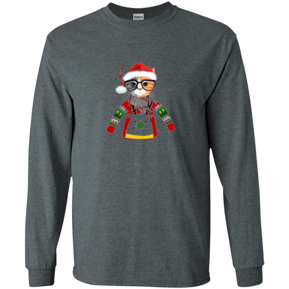 Cat Lovers T-shirt Meowy Christmas Dark Heather