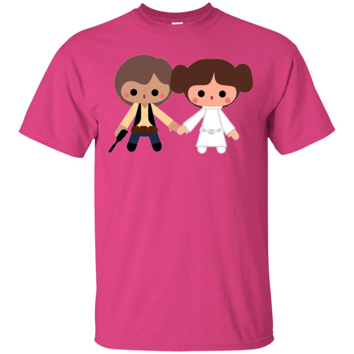 Cartoon T-shirt Han Solo Princess Leia Heliconia