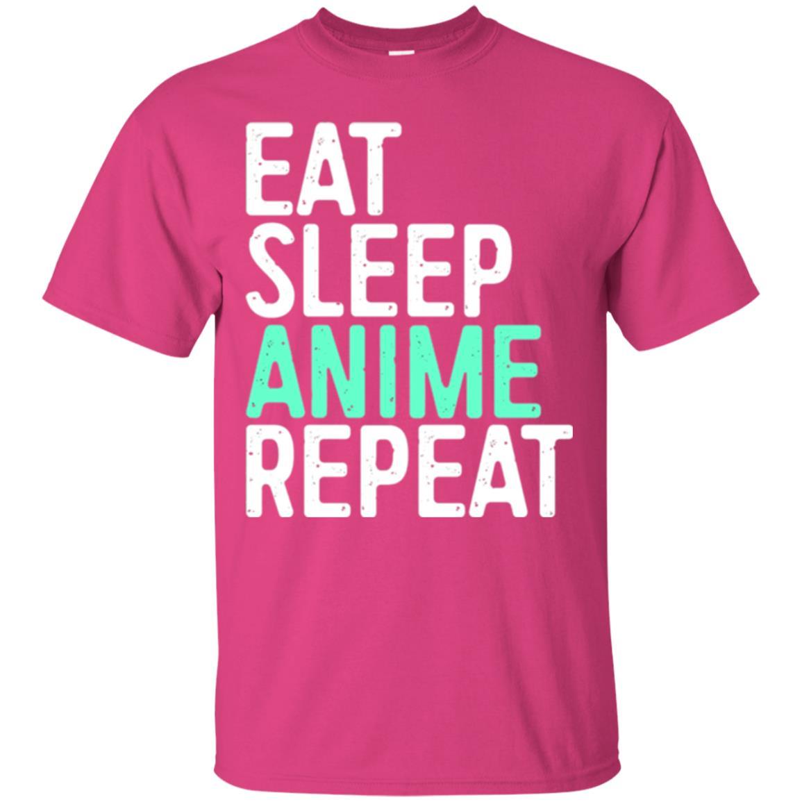 Japanese Animation Lover T-shirt Eat Sleep Anime Repeat Heliconia