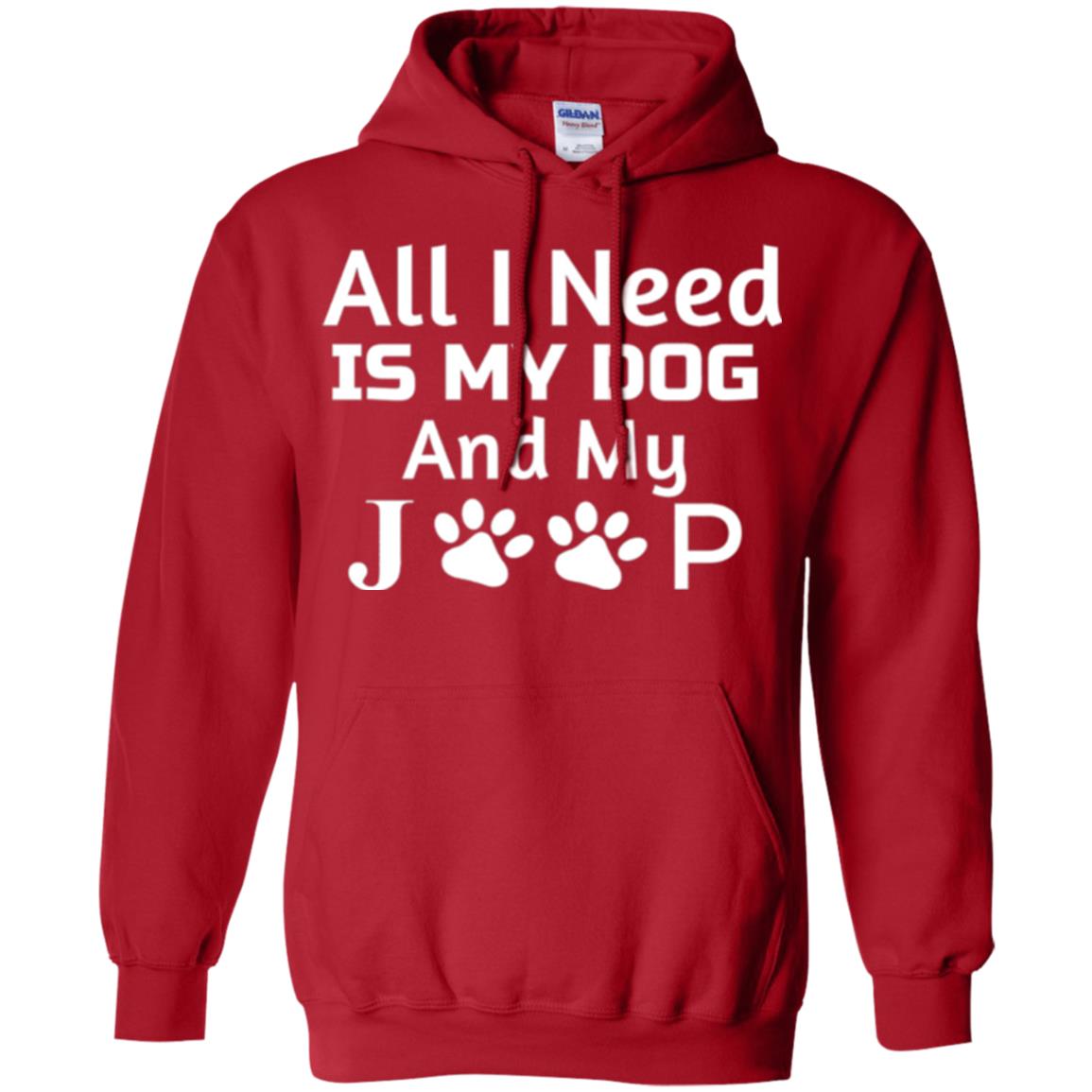 Dog Lovers T-shirt All I Need Is My Dog And My Jeep Red