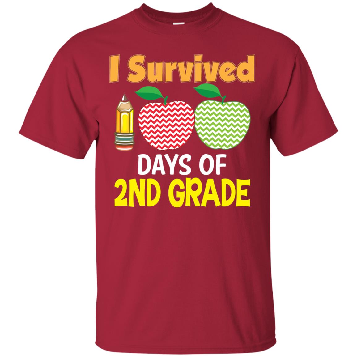 Kindergarten T-shirt I Survived 100 Days Of 2nd Cardinal
