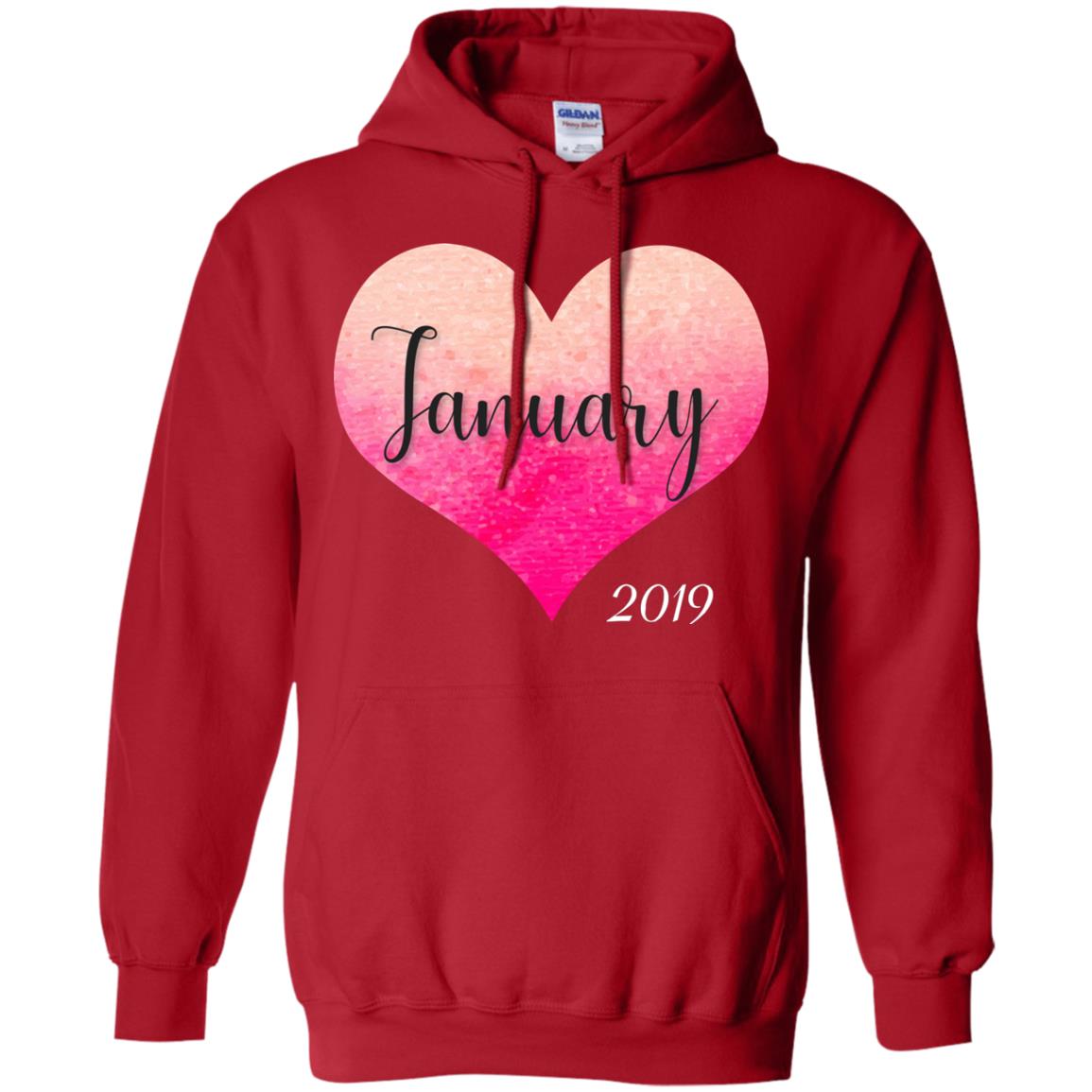 Pregnancy Reveal Announcement Party January 2019 Shirt Red