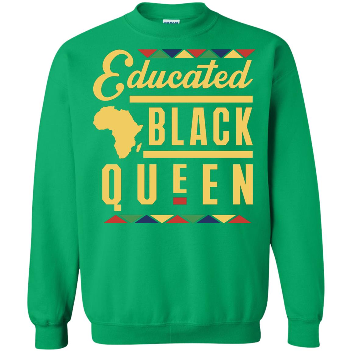 African American T-shirt Educated Black Queen Irish Green