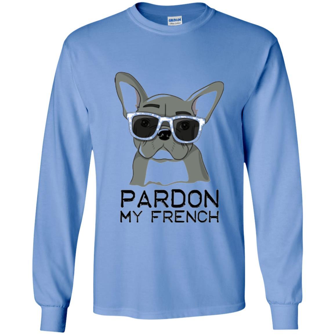 French Bulldog T-shirt Pardon My French T-shirt Carolina Blue
