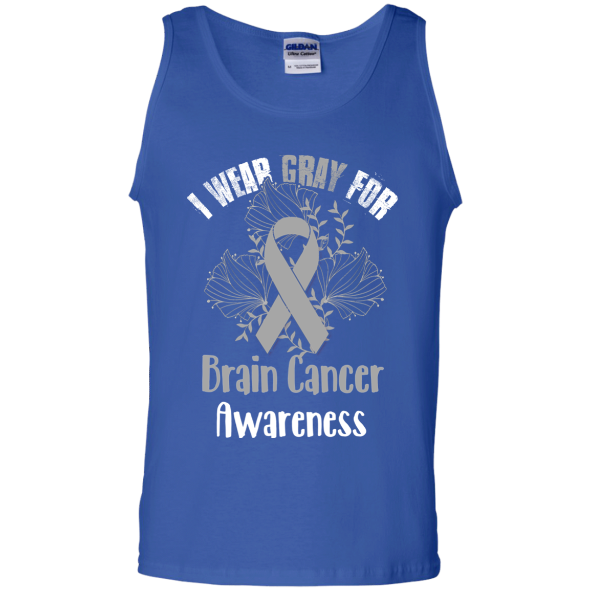 I Wear Gray For Brain Cancer Awareness T-shirt Royal