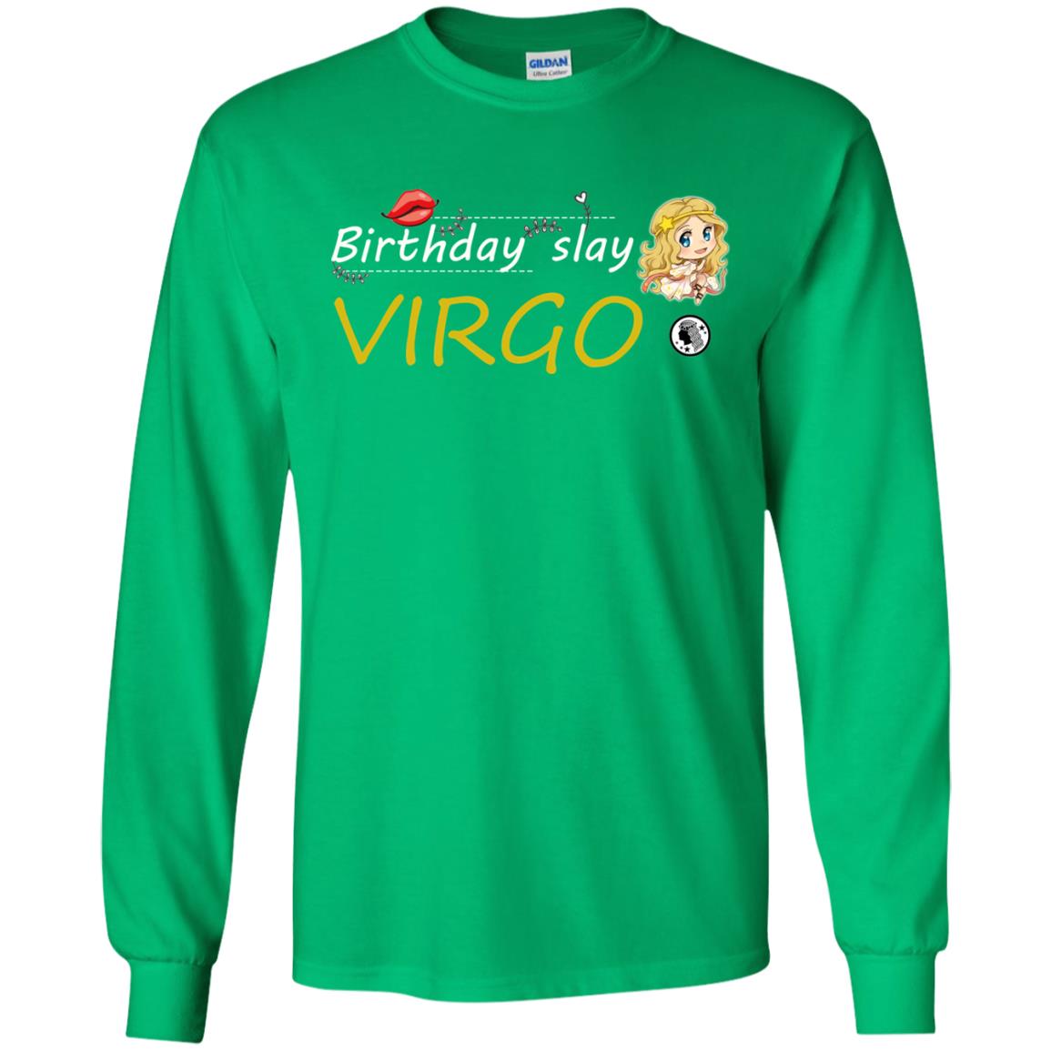 Cute Virgo Girl Birthday Lip Slay T-shirt Irish Green