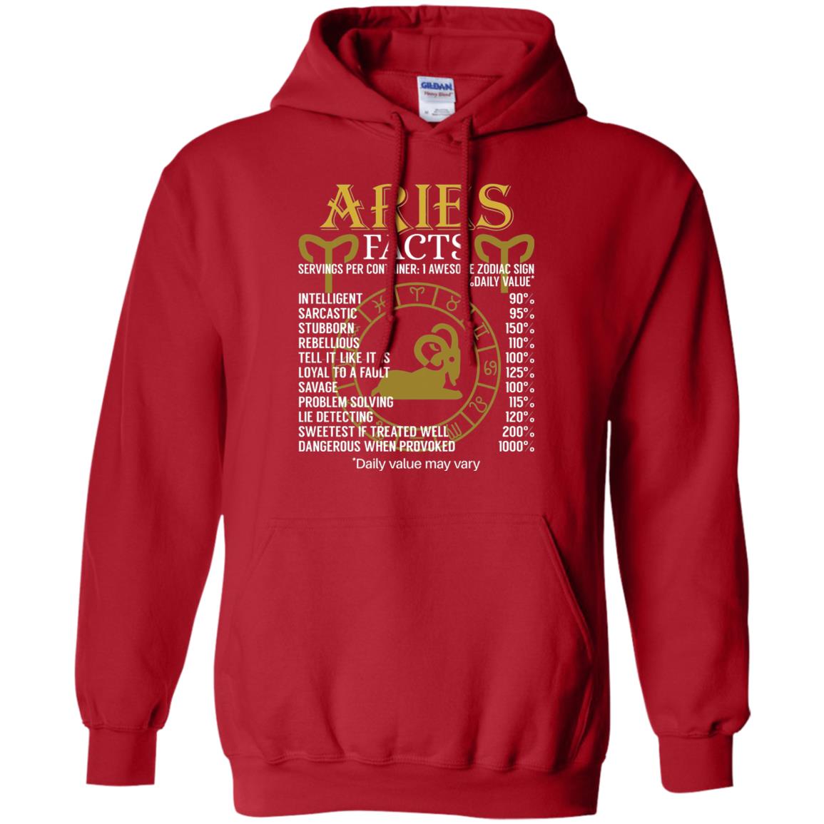 Aries Facts Zodiac Sign T-shirt Red