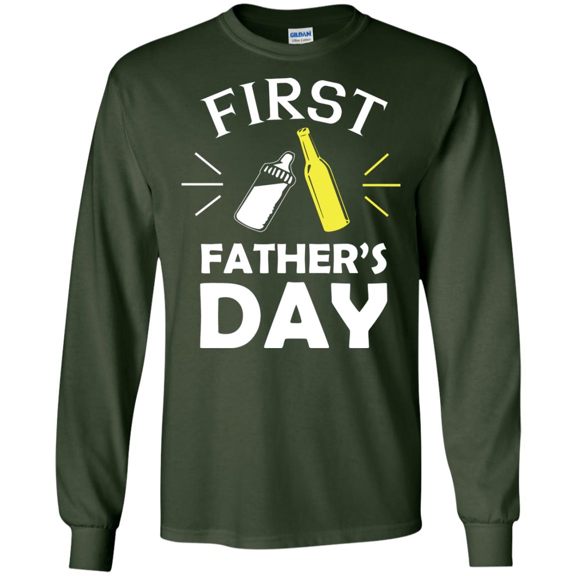 First Father's Day Shirt Forest Green