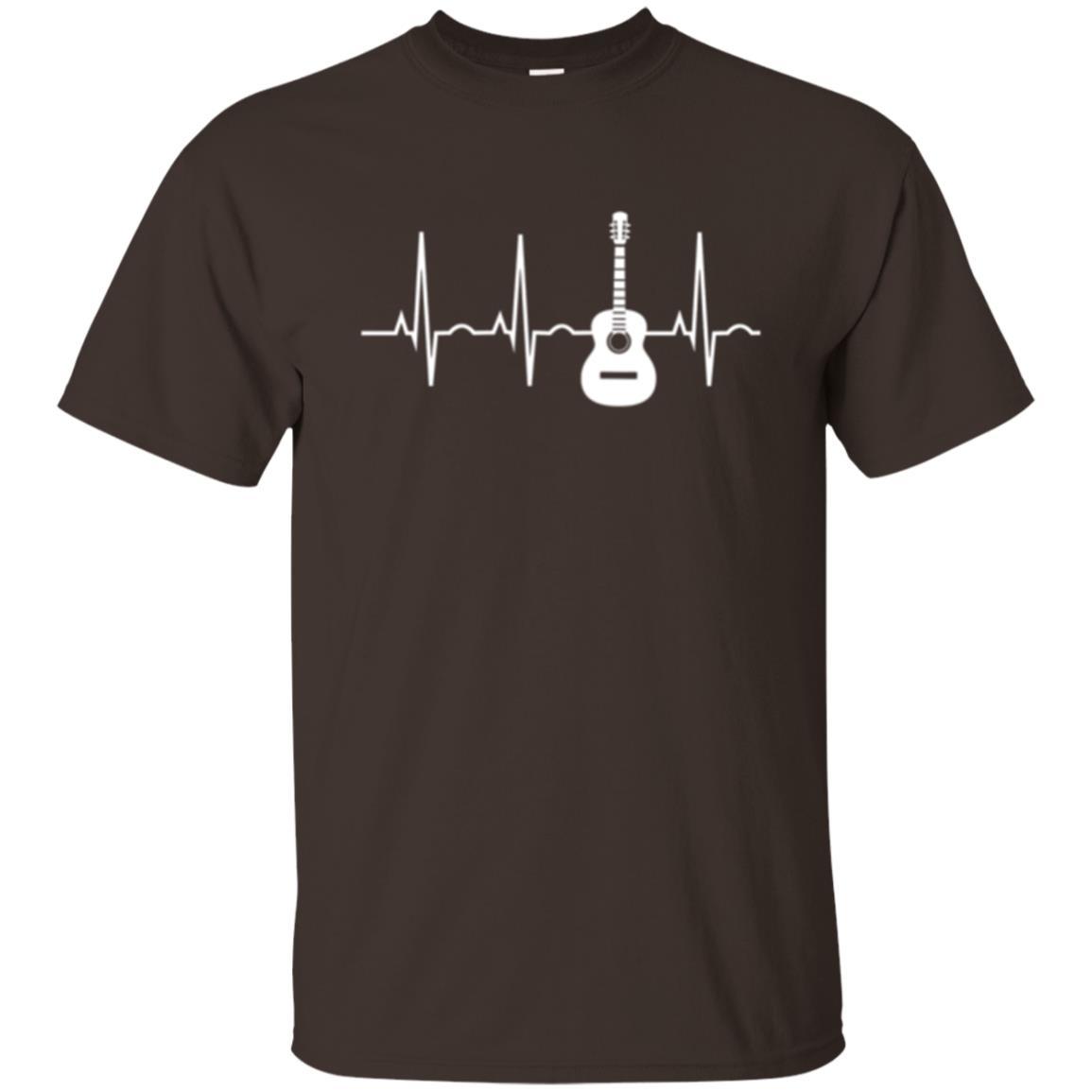 Guitarist T-shirt Guitar Heartbeat T-shirt Dark Chocolate