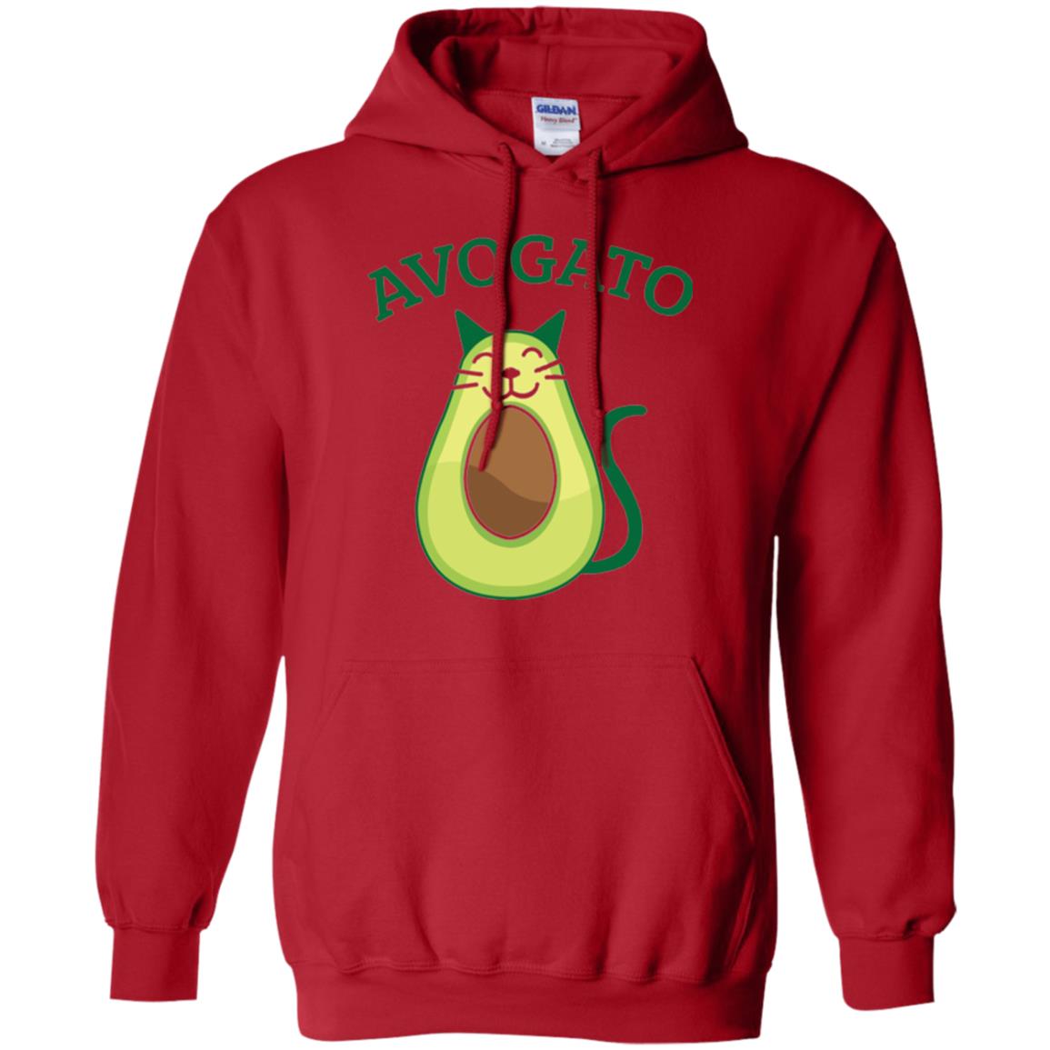 Avogato Avocado Cat Kitty Funny Meow T-shirt Red