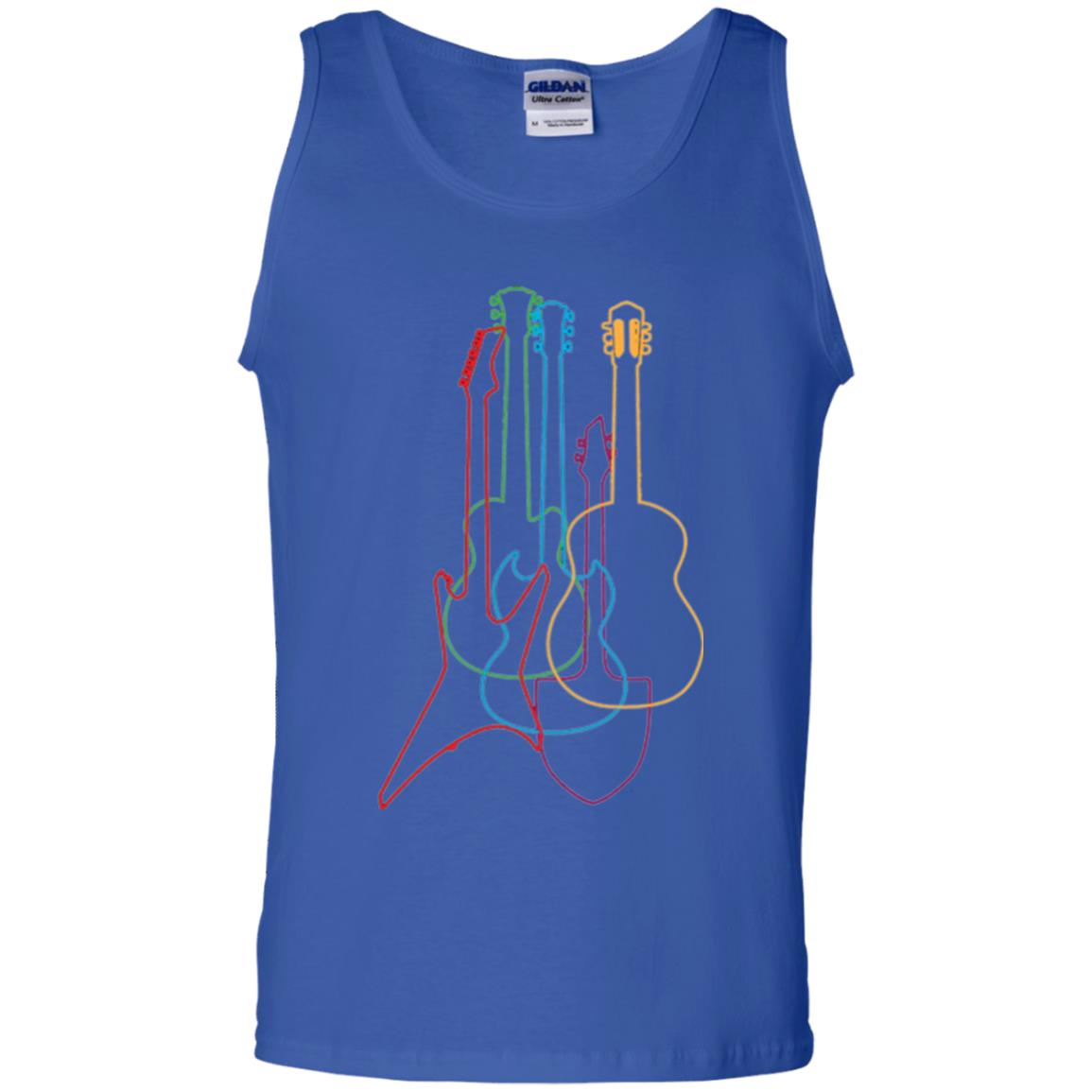 Colored Guitars Electric Acoustic Classical T-shirt Royal