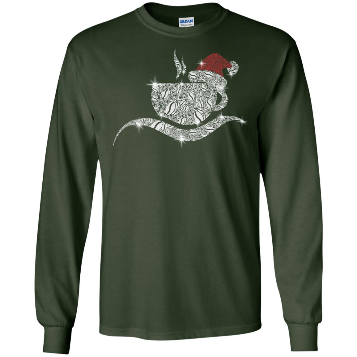 Coffee Glass Christmas Gift Drinking Lovers Shirt Forest Green