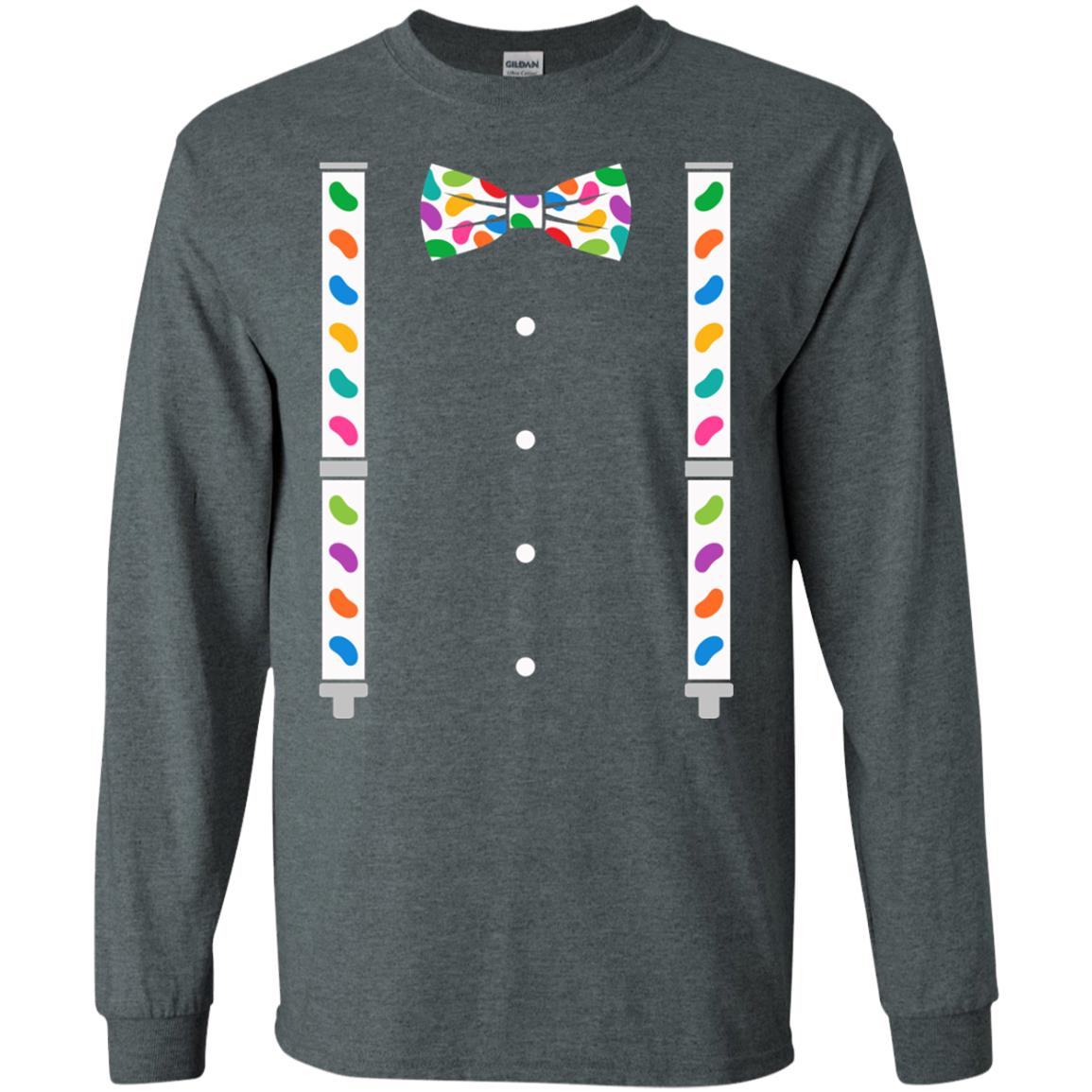 Easter Jelly Beans Bow Tie Suspenders T-shirt Dark Heather