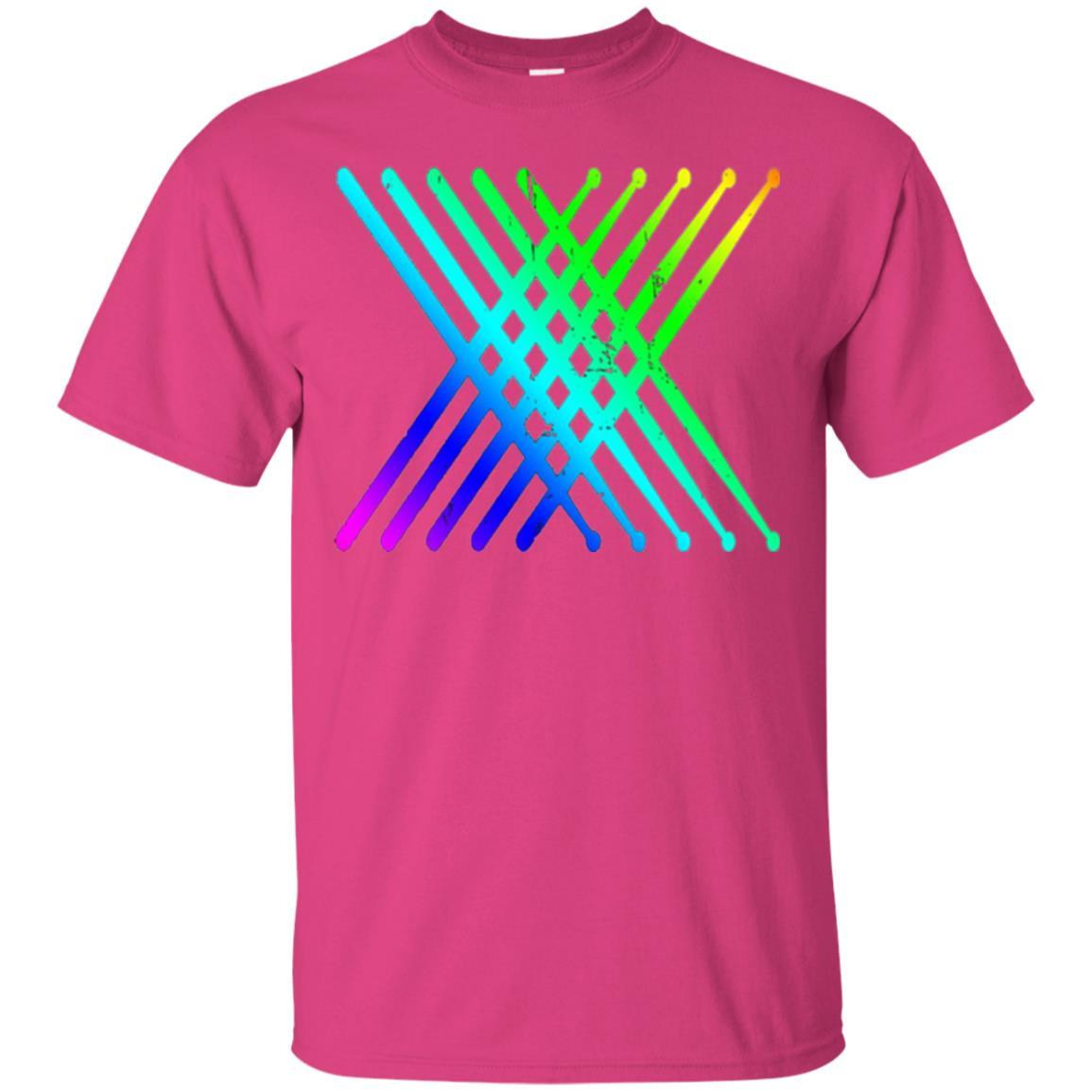 Drummer T-shirt Retro Vintage Drumsticks T-shirt Heliconia