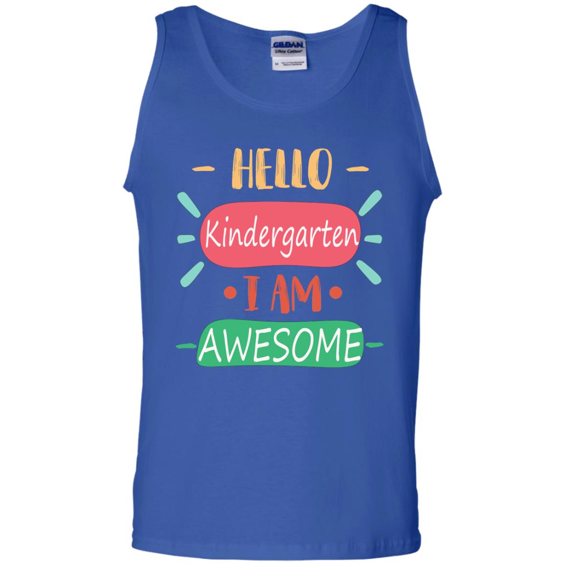 Hello Kindergarden Grade I Am Awesome Back To School First Day Of School Shirt Royal