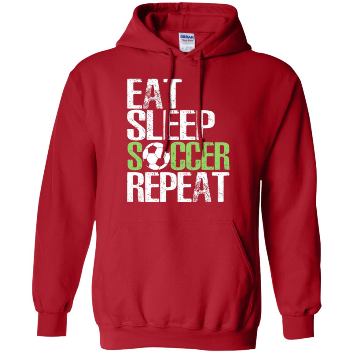 Soccer T-shirt Eat Sleep Soccer Repeat Red